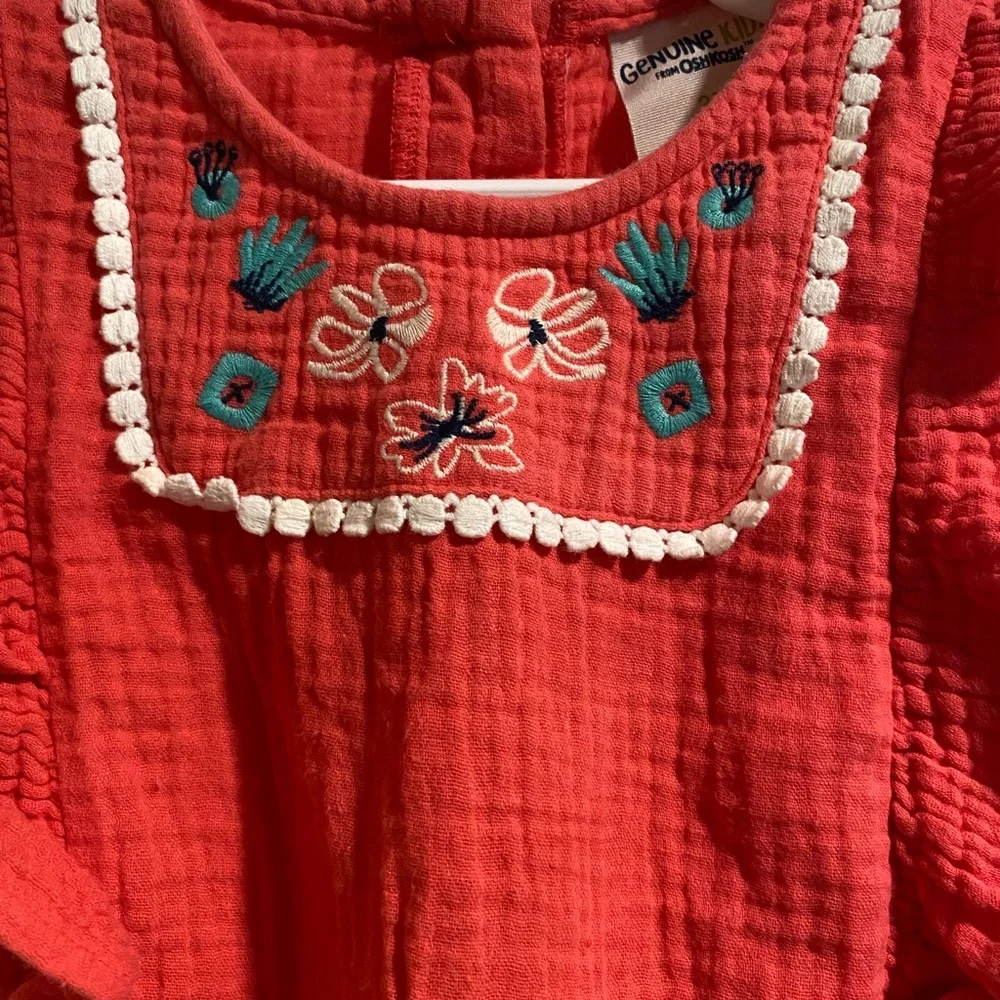 OshKosh B'gosh Red Ruffled Romper Jumpsuit